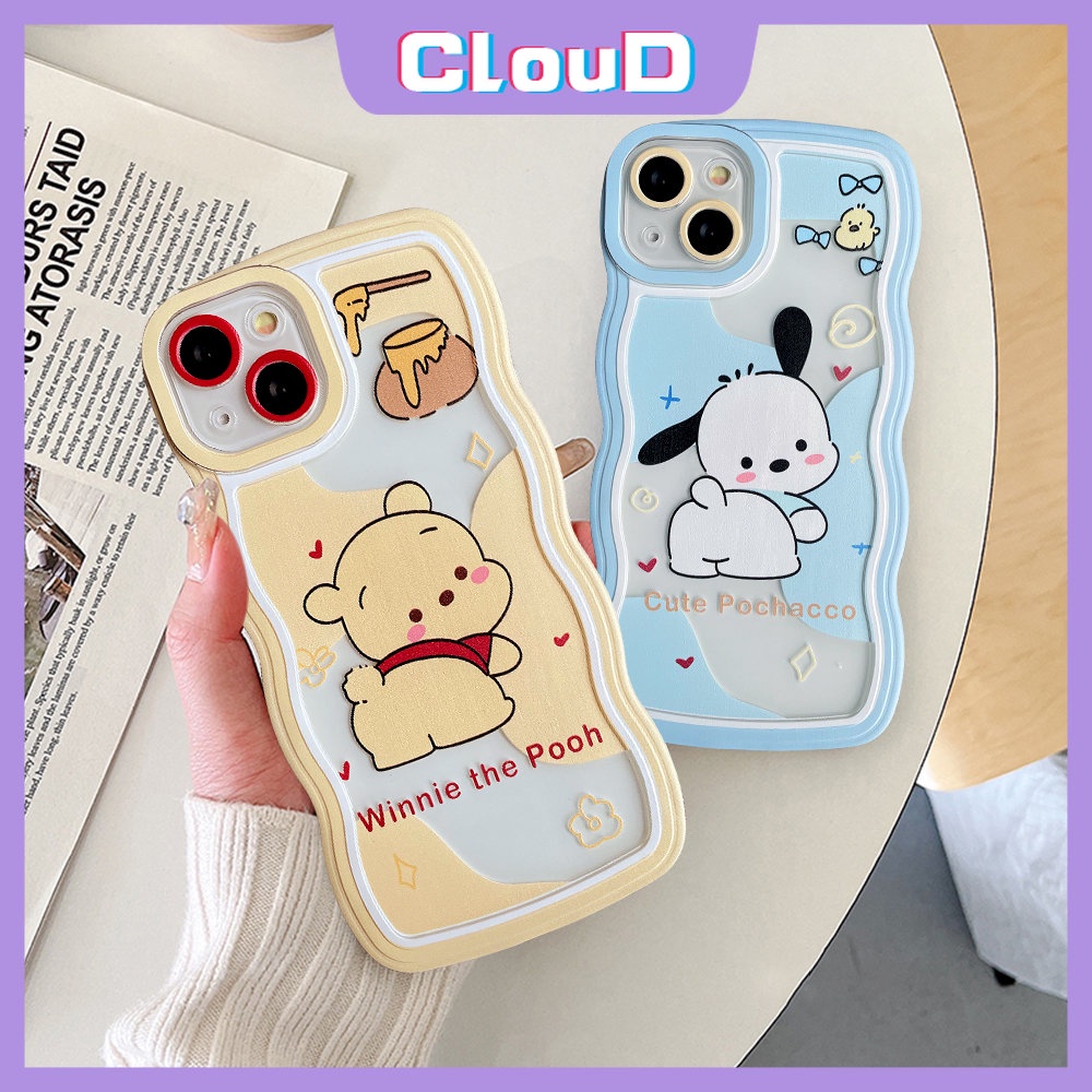Casing Pochacco Winnie the Pooh Lucu OPPO A17 A16 A95 A55 A54 A96 A1k A57 A77s A72 A5 A52 A76 A16s A35 A32 A12 A7 A3s A5s A15 A74 Reno8 7z 7 6 A53 A15s A16K A9 Wavy Edge Sarung Soft Cover