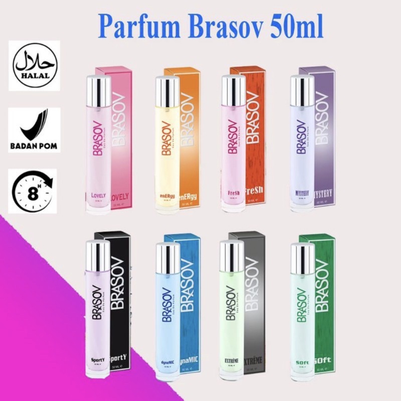 Brasov Parfum Eau De Parfum 50ml | BPOM | Halal | Minyak Wangi Tubuh 50ml