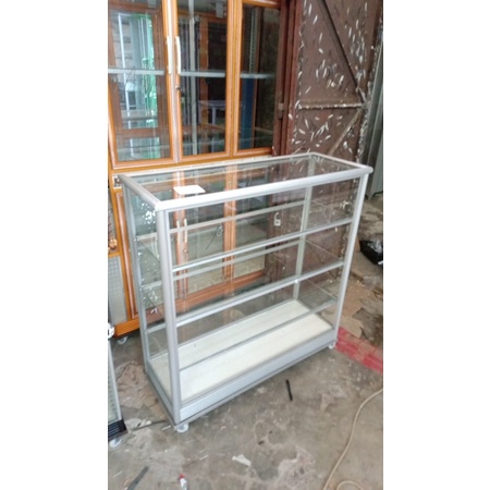 ETALASE JUALAN KACA RAK KACA 1 METER PALEMBANG