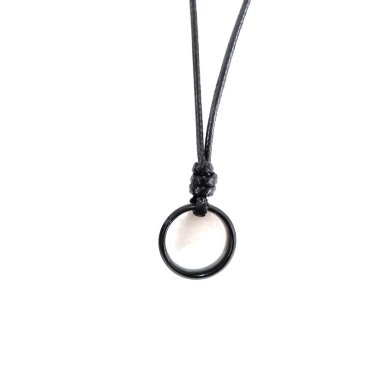 Kalung Tali Liontin Cincin Titanium Pria Wanita