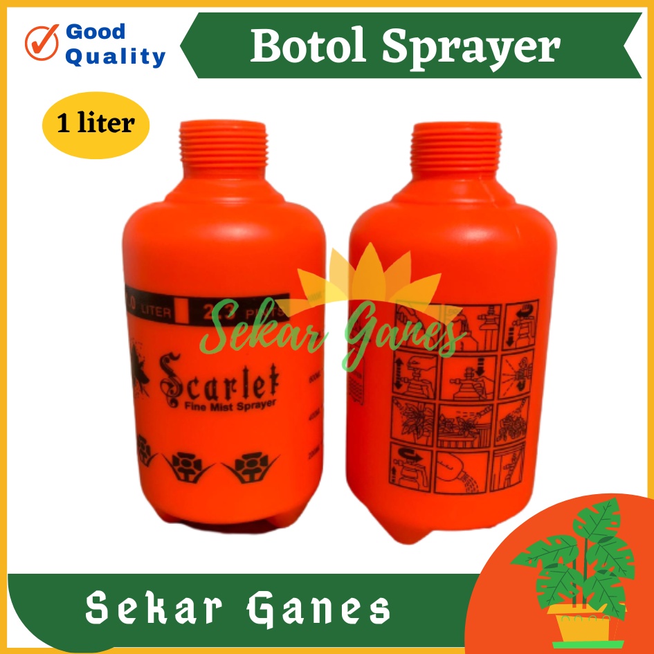 Tabung Botol Semprotan 1 liter orange hitam scarlet sprayer pompa manual suku cadang sprayer tanpa head pompa sprayer semprotan air desinfektan insektisida ternak grosir murah