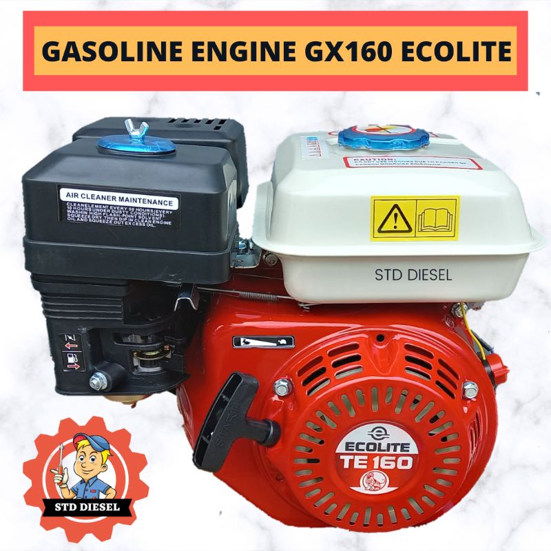 GASOLINE ENGINE GX160 160 5 5,5 PK HP MERK ECOILTE TIGER MESIN PENGGERAK BENSIN