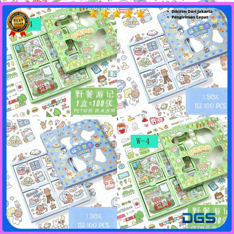 

100 Lembar Stiker Motif Kartun Korea Lucu Anti Air Dekorasi Handbook Scrapbook DIY DGS
