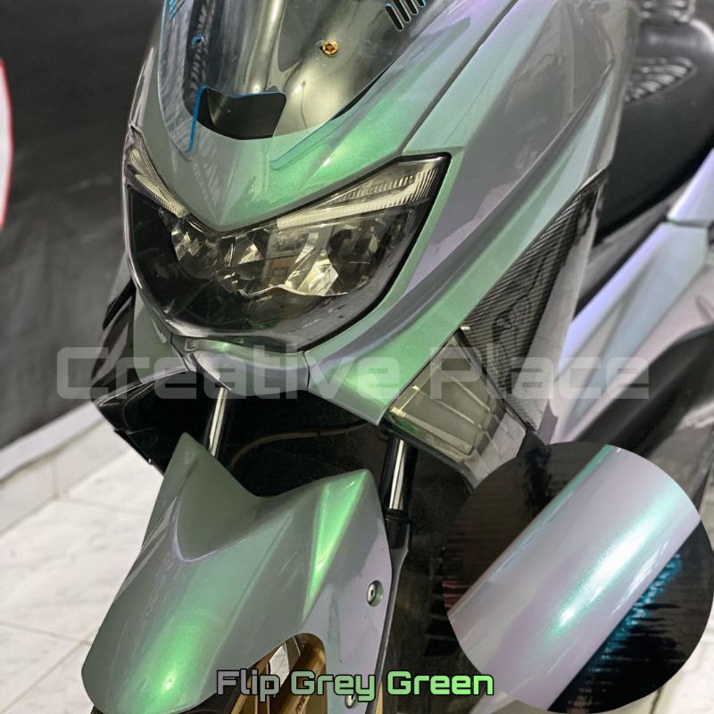 sticker skotlet motor warna abu lembayung hijau / scotlite flip grey gree