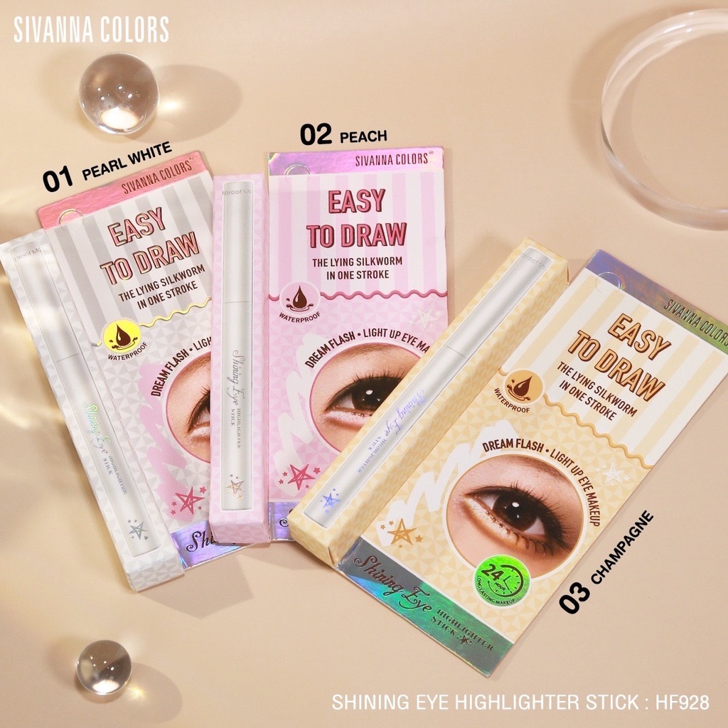 [TERMURAH] Sivanna Colors Easy To Draw Shining Eye Highlighter Stick HF928| Eyeshadow Stick | Browit.id