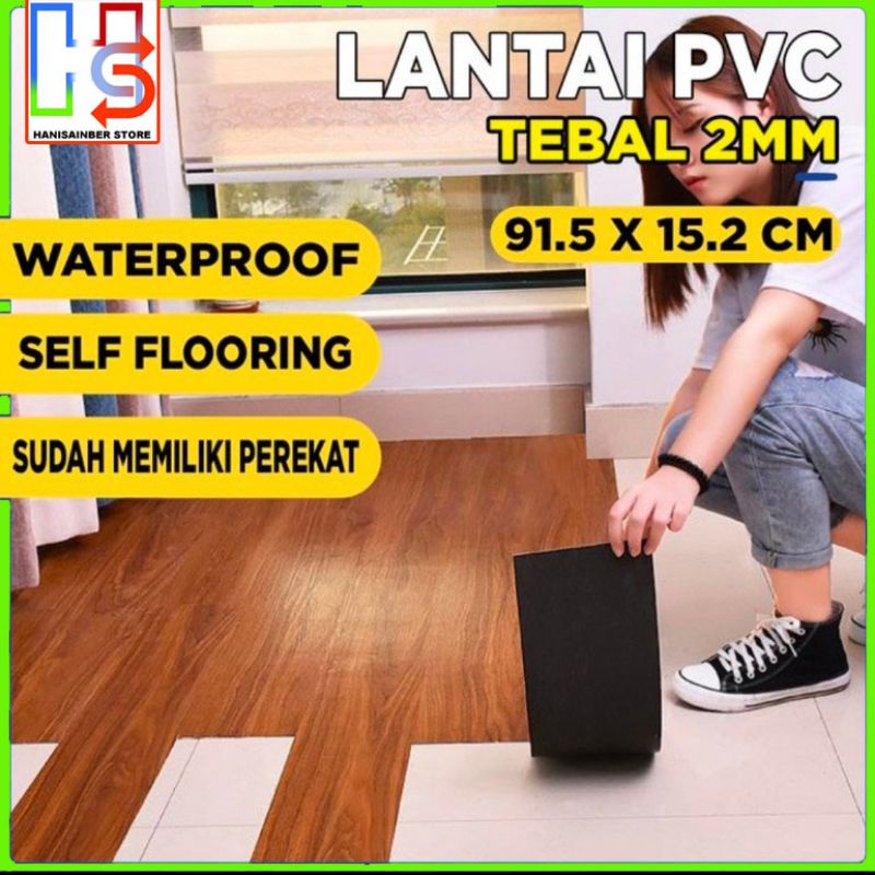 Lantai vinyl stiker lantai serat kayu parket