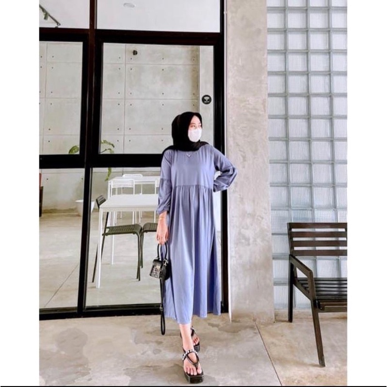 MIDI DRESS CRINGKLE / SISA DRESS / GAMIS WANITA TERBARU 2022