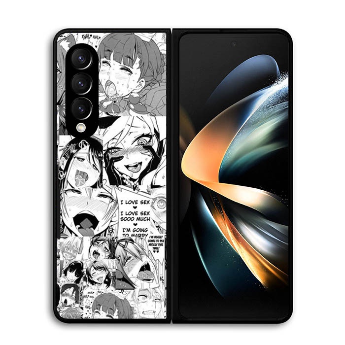 Casing Custom Case Samsung Galaxy Z Fold 4 5G Ahegao Face Manga YL0775