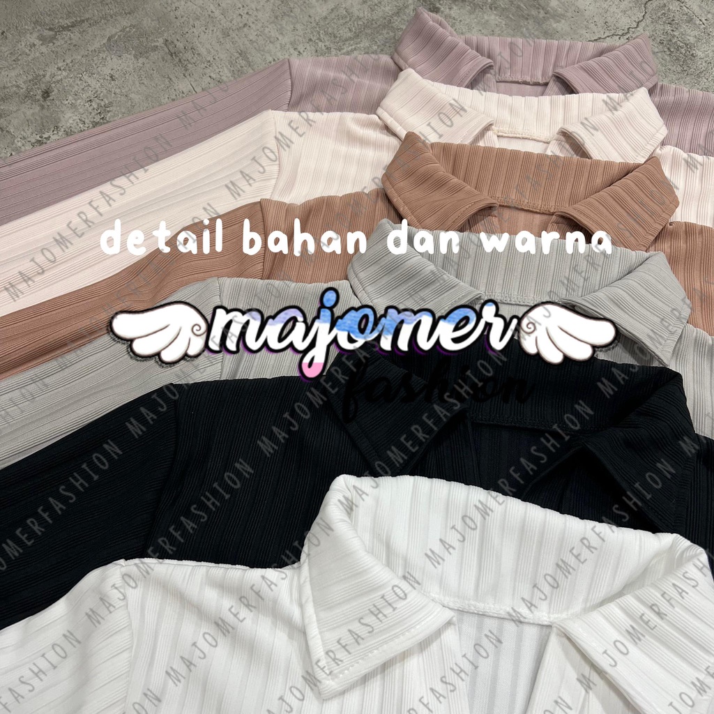 MAJOMER ® | OLENA POLO CROPTOP - KAOS KERAH POLO KNIT WANITA