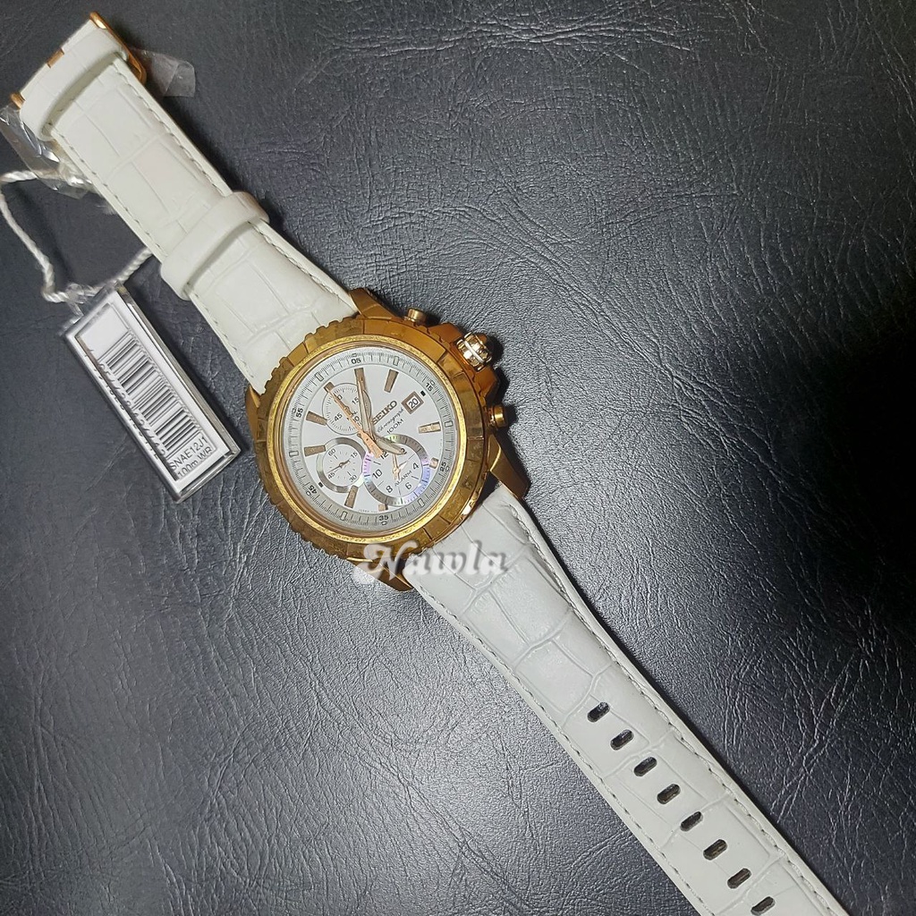 Seiko Quartz SNAE12J1 Chronograph Rose Gold - Jam Tangan Pria SNAE12