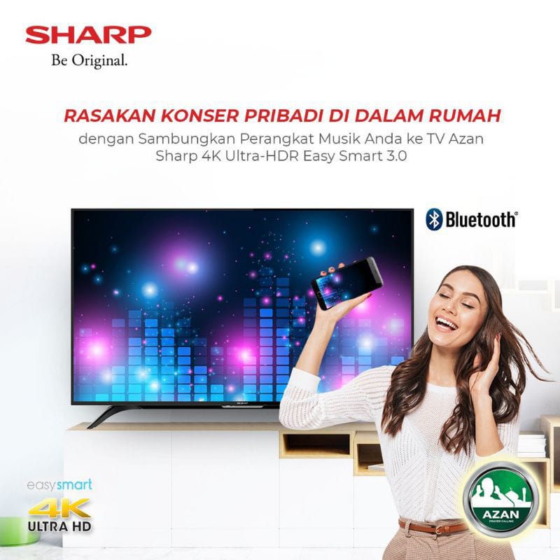 TV LED DIGITAL ANDROID SHARP 32 INCH 2T 32GH3000 BISA YOUTUBE