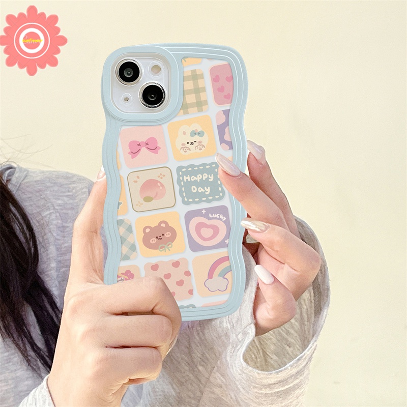 Case Kartun Redmi Note11 11S 9s 9pro 9 10 10s 10pro Max 9 8 Redmi 12C 10C 9A 10 9 9T 9C NFC Mi 11T Pro POCO X3 Pro M3 Ilustrasi Kisi Pelangi Beruang Lucu Lembut TPU Penutup Belakang