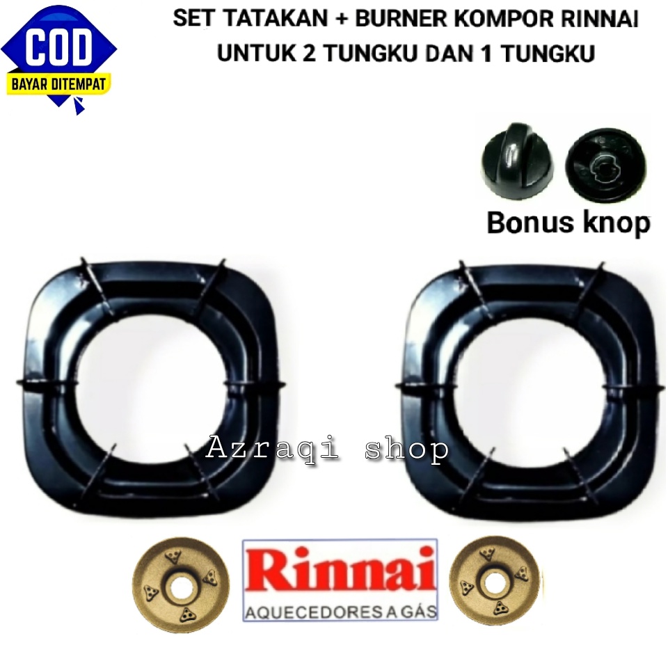 Tungku kompor + burner kecil kompor Rinnai original tebal kaki 6 untuk 2 tungku dan 1 tungku gratis 
