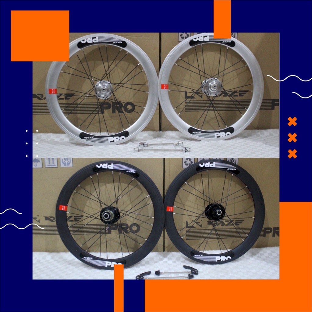 Velg rims wheelset sepeda lipat raze pro 20 murni Discbrake 406 20inch Disc Brake