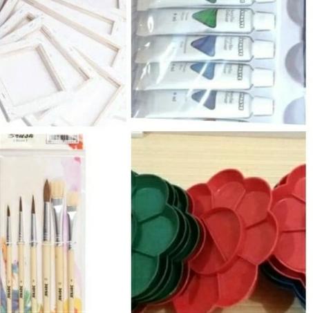 

paket lukis (kanvas 30x40+palet+kuas cat akrilic