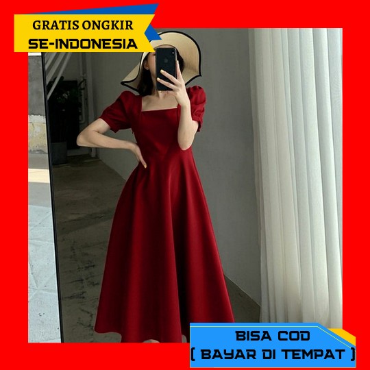 Baju Dress Pesta Wanita Model Terbaru Kekinian Kondangan Imlek Natal Pesta Brukat Selutut Dress Sage