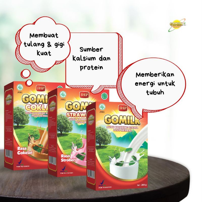 

(BISA COD) GOMILK SUSU KAMBING ettawa plus Herbal DAUN KELOR solusi Sakit Maag dan Asam