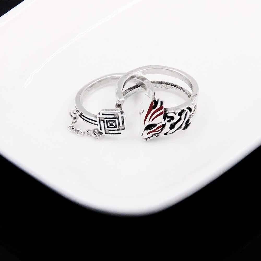 Mxbeauty Anime Bleach Rings Dekorasi Harian Cincin Terbuka Jari Gesper Anak Laki-Laki Desain Kartun Masker Pasangan Cincin