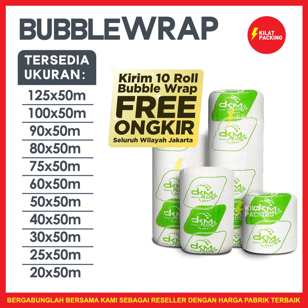 

InJO Bubble Wrap Ekonomis Bening 30CM X 50M Tebal Plastik Bubblewrap Roll