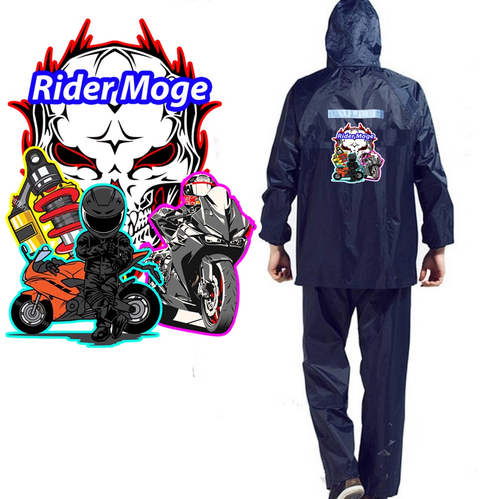 JAS HUJAN PRIA RIDER MOGE BAHAN RAINCOAT TEBAL / MANTEL HUJAN PRIA