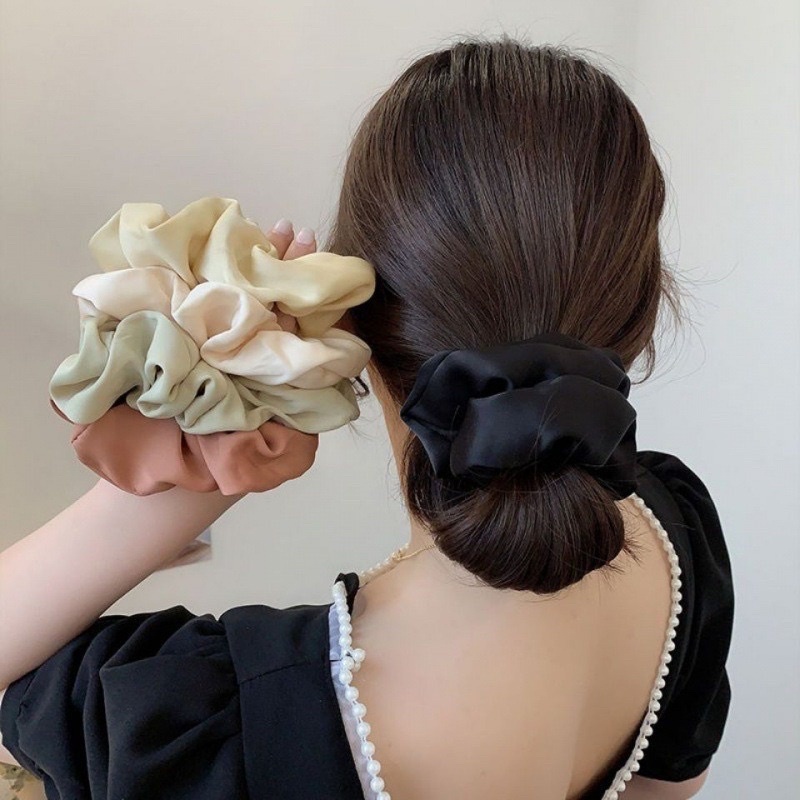 Ikat Rambut Scrunchie Transparan Sunflower / Ikat Rambut Korea / Kunciran Rambut Bunga