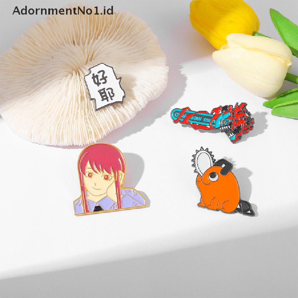 Bros Pin Enamel Desain Kartun Anime Jepang ^ AdornmentNo1 ^ Hell Maskot Makima Pochita