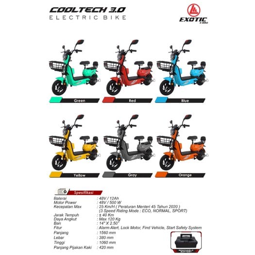 Sepeda Listrik Exotic Cooltech 3.0 Selis Cool Tech