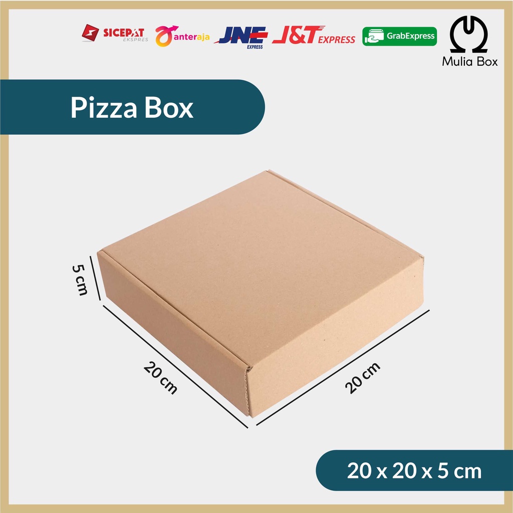 

Kardus Packing Pizza Box 20 x 20 x 5 cm Corrugated Die Cut Karton Kecil Polos Brownies
