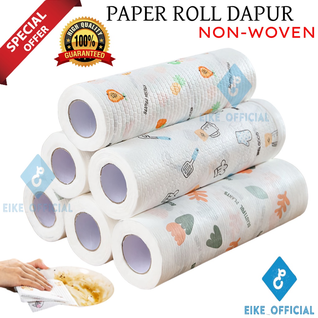 [EIKE] KAIN LAP TISU GULUNG DAPUR PEMBERSIH MINYAK BAHAN NON-WOVEN / KAIN LAP TISU ROLL / TISU ROLL DAPUR / PAPER ROLL DAPUR MULTIFUNGSI