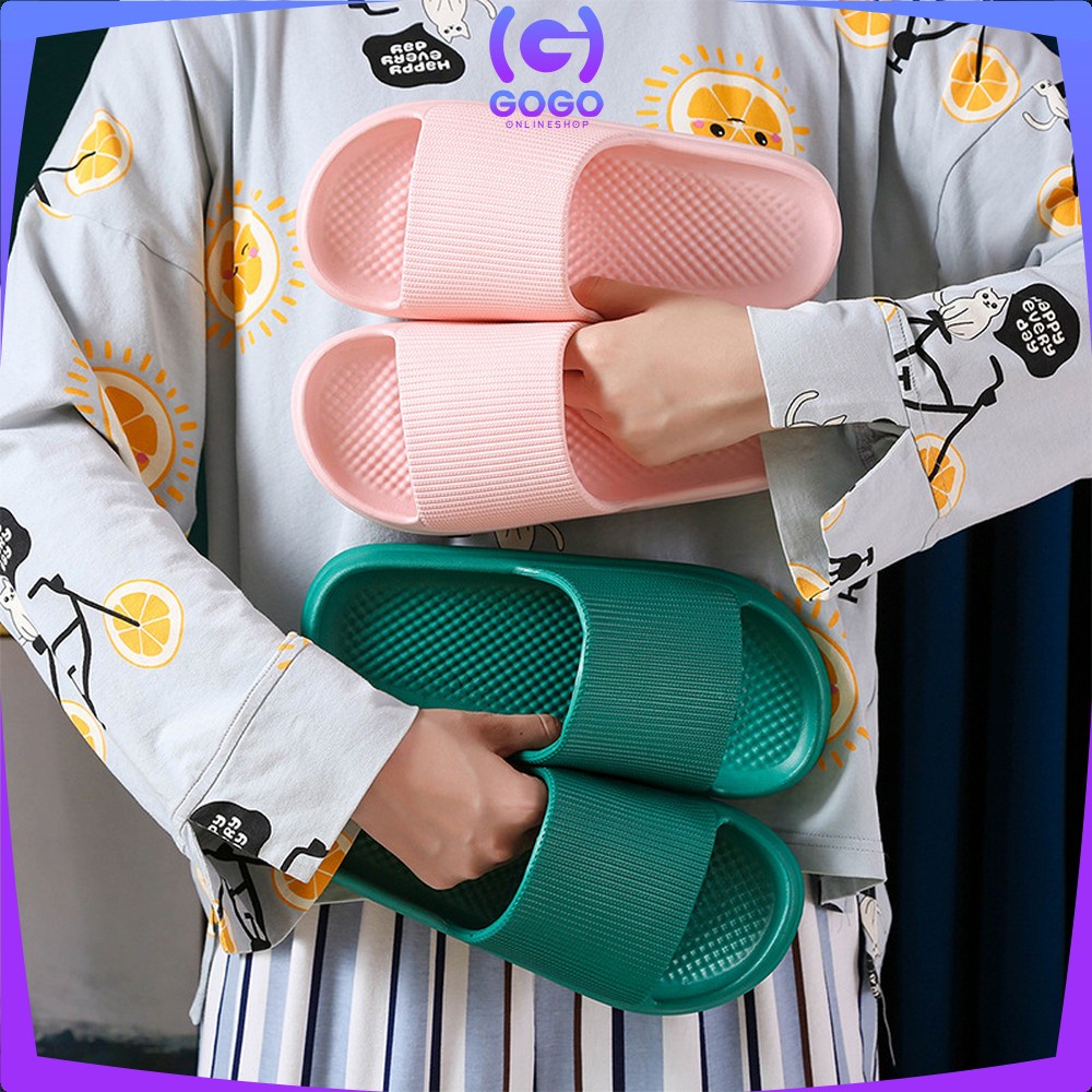 GOGO-S52 Sandal Slop Rumah Hotel Bahan Eva Sendal Karet Kamar Mandi Empuk Anti Slip Sandals Wanita Pria Couple