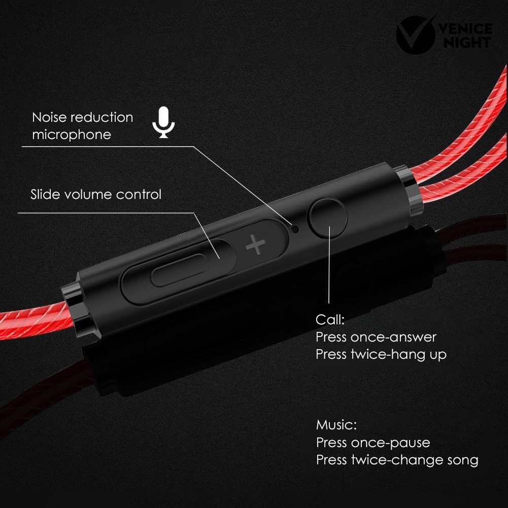 (VNEP) (Berkabel) 3.5mm Dual Moving Coil In-Ear Bass HiFi Earphone Headset untuk Ponsel Laptop