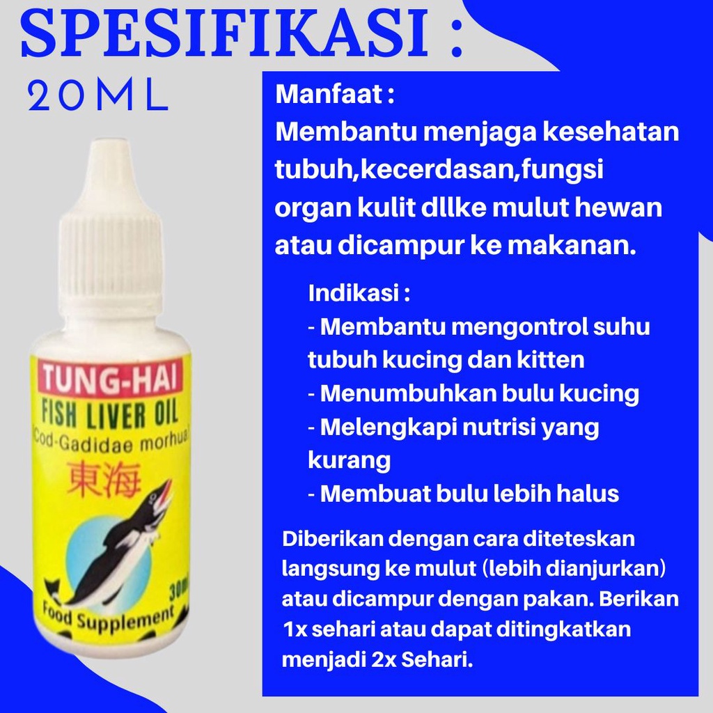 Minyak Ikan TUNG HAI Fish Liver Oil 20ml FEZONE