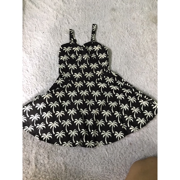 Dress Black White Motif Size S