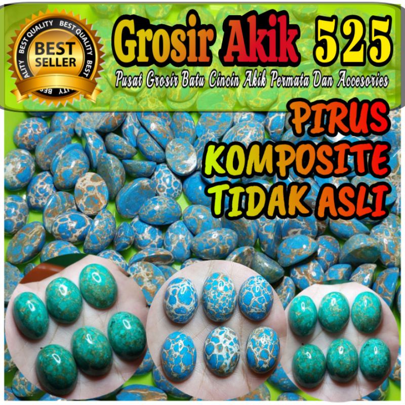 batu akik pirus komposite / pirus biru / pirus hijau / pirus urat emas putih tidak asli