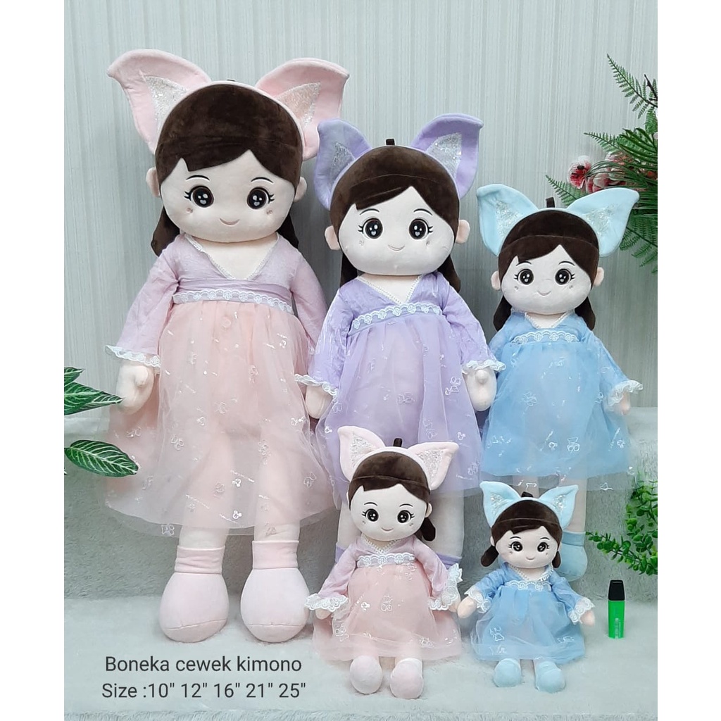 Boneka Cewek Bando Kelinci Size 38cm/Boneka Baby Girl/Boneka Anak Perempuan/Baby Dol/Boneka Kimono