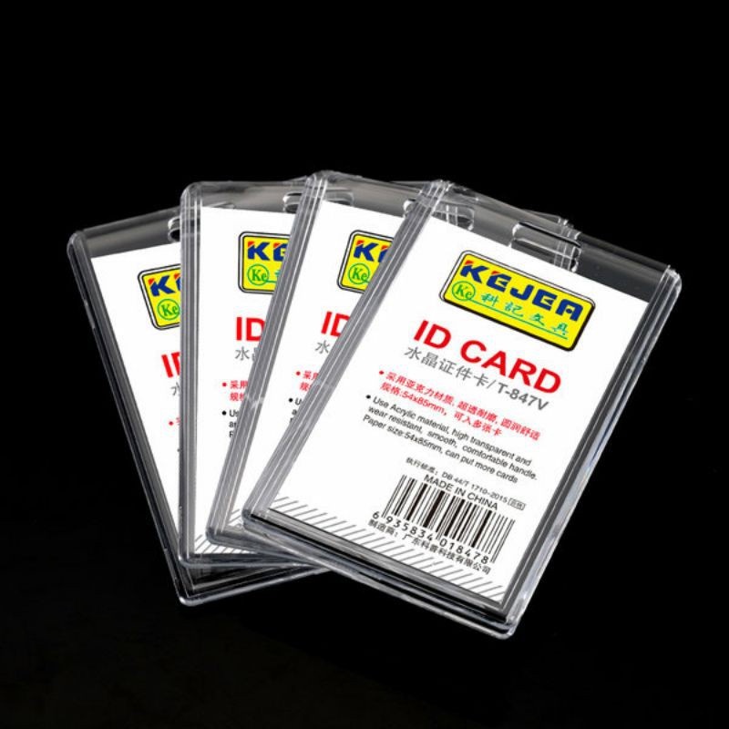 Holder Id Card Acrylic Id Card 2 sisi Tempat Kartu Id Card Member Name Tag Acrylic 2 Muka By KEJEA