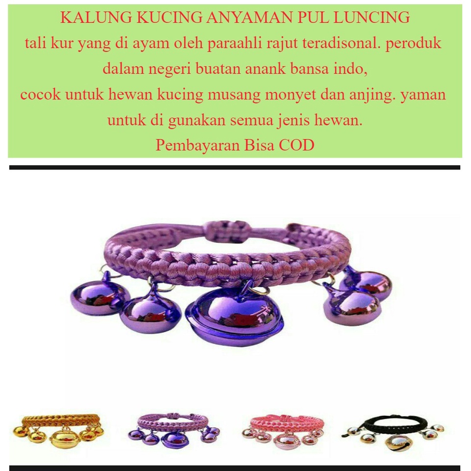 KALUNG KUCING ANYAMAN PUL LUNCING