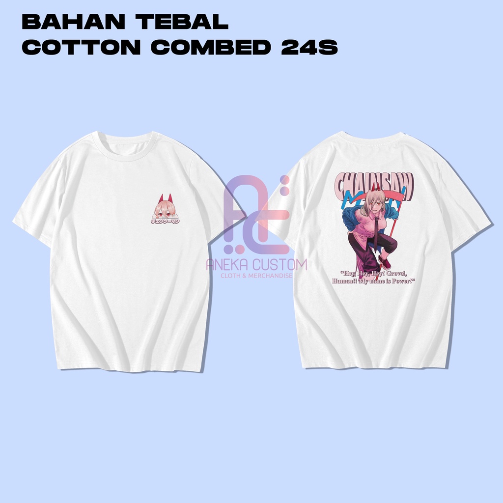 Baju Kaos Amine Chainsaw Man Power / T-Shirt Anime Chainsawman Power