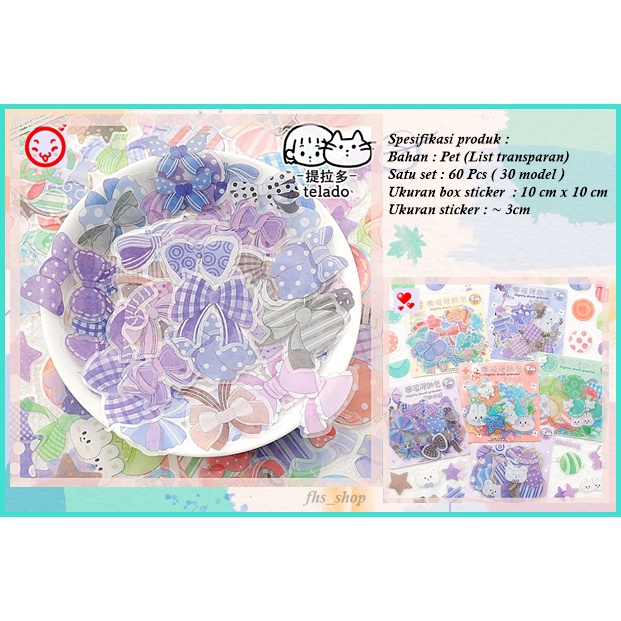 

60 Pcs Sticker Aesthetic Buku Diary Sticker Aesthetic Sticker Deco Stiker Lucu Stiker Huruf Sticker Alpahet Cute Colorful Dot Ribbon Diary Deco Stickers