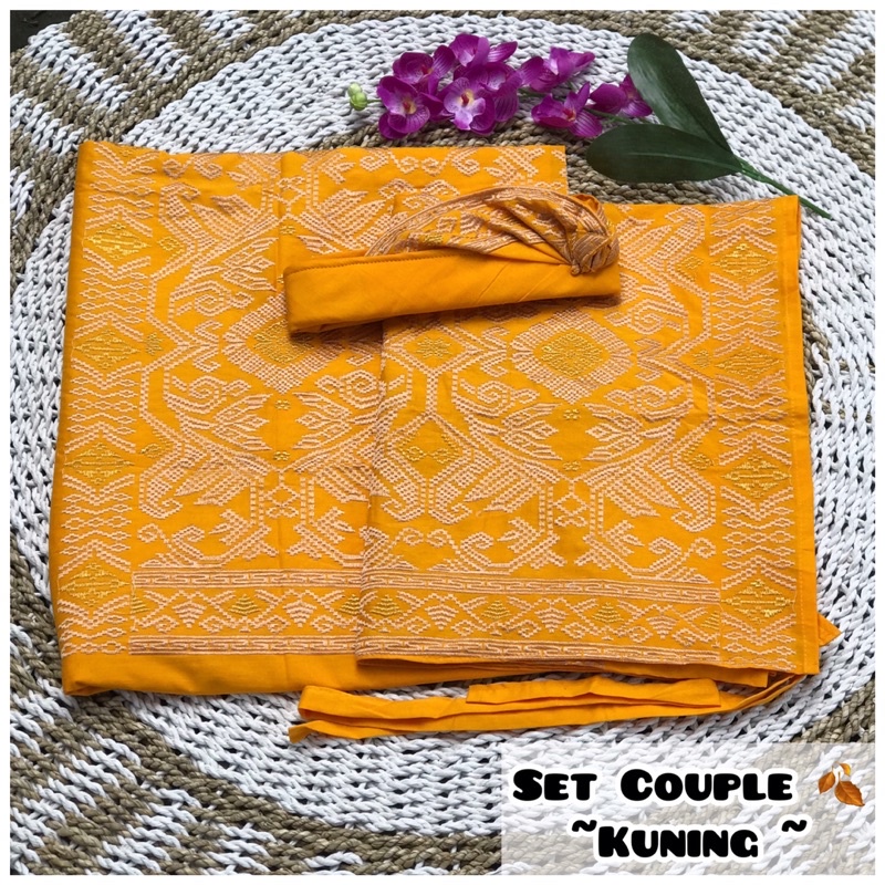 Songket bordir bali cewek dan cowok set couple