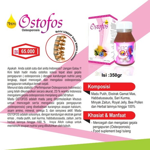 

MADU OSTOFOS[ Original 100% ]SUPLEMENT TULANG|OBAT HERBAL OSTEOFOROSIS|PENGAPURAN TULANG