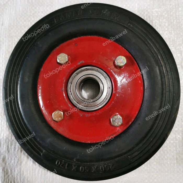 Trolleyku Roda Troli 8 Inchi Double Bearing