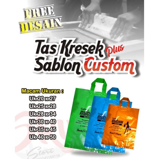 Tas kresek plus sablon custom/Tas kresek Hd/Sablon kresek olshop