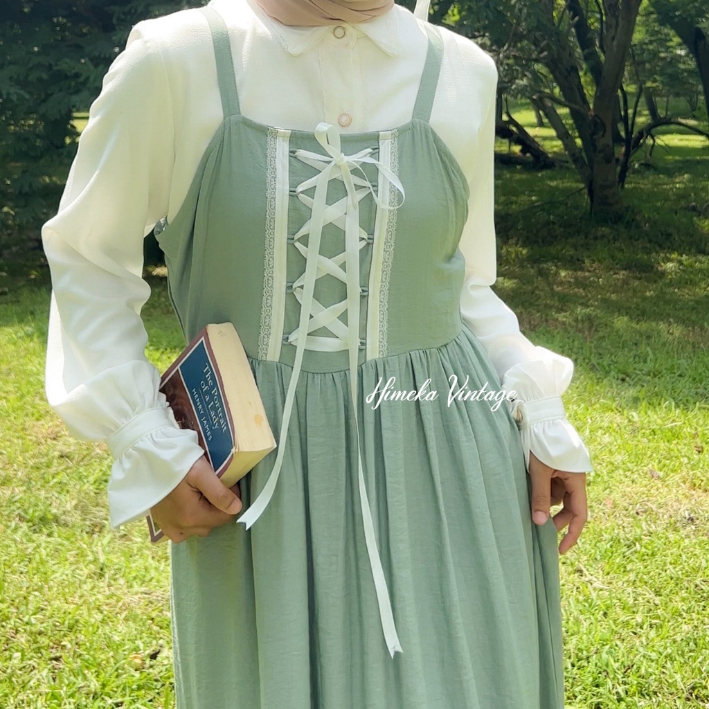 Reveena Overall (Sage &amp; Khaki) | Himeka Vintage (Hanya Overall)