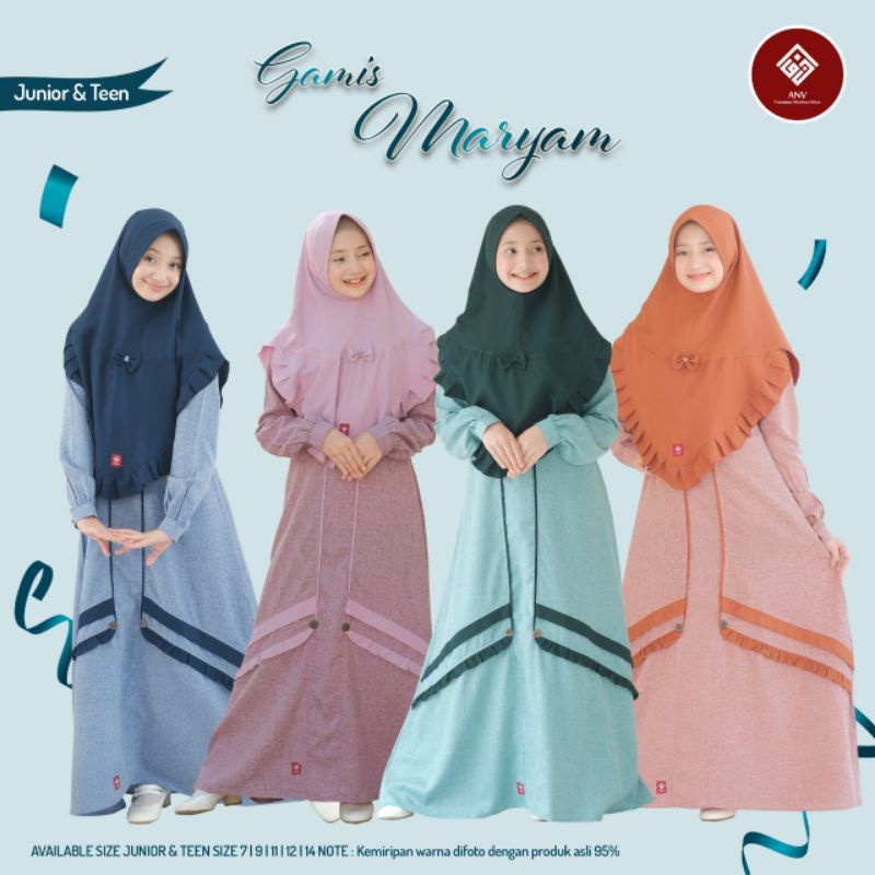 GAMIS DAN KOKO COUPLE BY ANV | GAMIS MARYAM | KOKO HISYAM | Baju Muslim sarimbit lebaran
