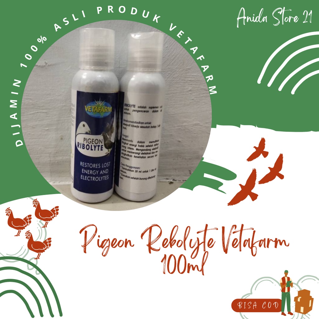 Pigeon Rebolyte Vetafarm 100ml Ribolite Merpati Asli Original