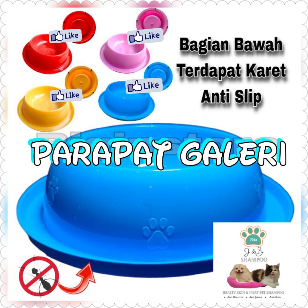 Pet Bowl - Tempat Makan Kucing - Anjing - Anti Semut &amp; Anti Selip New Version Motif Paw Timbul