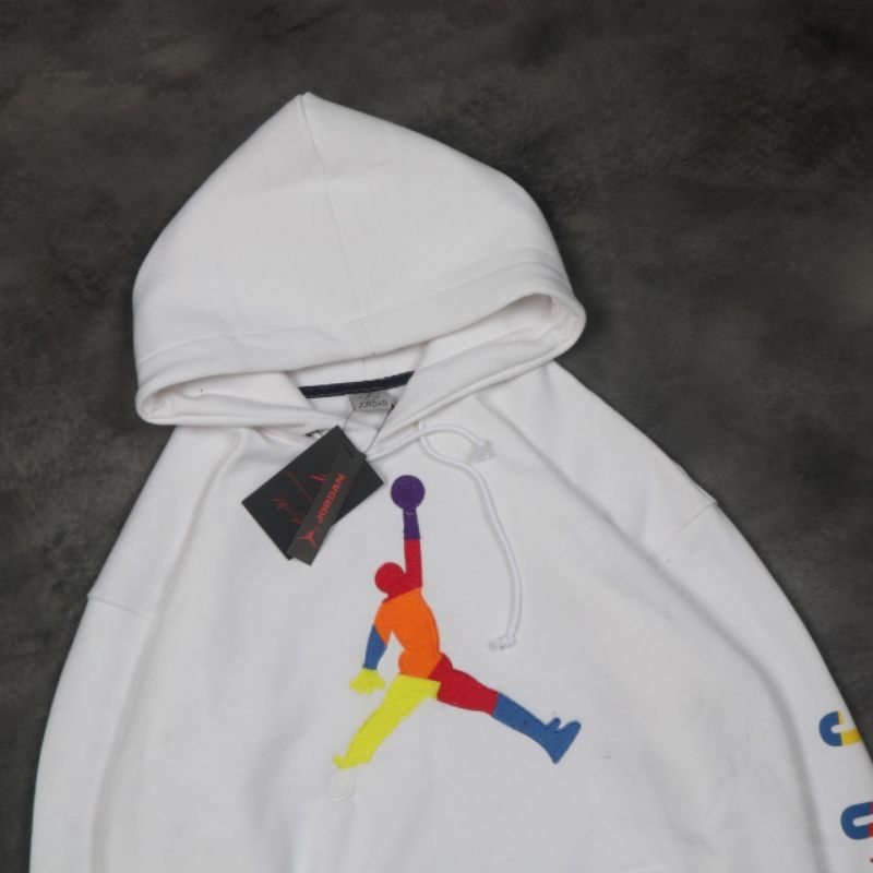 SWEATER HOODIE AIR JORDAN RAINBOW JUMP BORDIR PREMIUM FULLTAG &amp; LEBEL