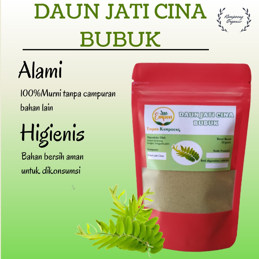 

Minuman Jamu Herbal Tradisional Bubuk Teh Daun Jati Cina Simplisia Serbuk Senna Leaf Powder Kering Asli Alami Murni Organik