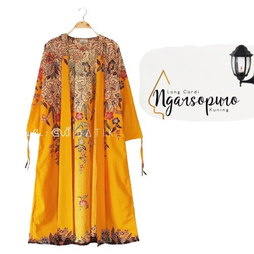 Sadean Klambi Cardigan Panjang Motif Polos Batik Kerja Adem Lebaran
